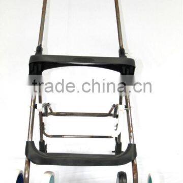 Hot Sell OEM Foldable Baby Stroller Frame with wheels in precise metal tube bending and Plastic injection parts Powder coating