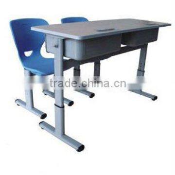 2014 wooden double school desk and chair