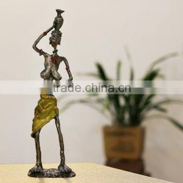 Home Decor Antique Casting Tecnique Pewter Crafts African Figurine photo-2