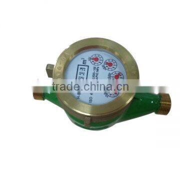 Dry dial brass body water meter