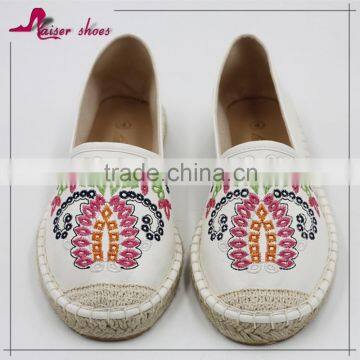 KAS16-274 Women Ladies Jute Sole Espadrilles; Chinese Style Flat Shoes; Wholesale Made Ladies Shoes Supplier's Choice