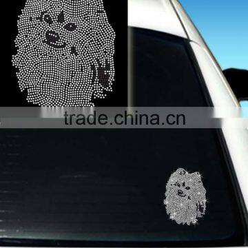 Happy And Friendly Dog Head Crystal Design Cell Stickers