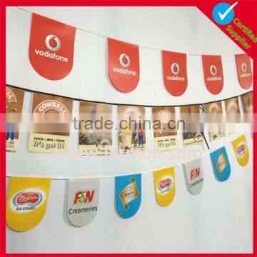 Custom logo wholesale cheap triangle flags on string