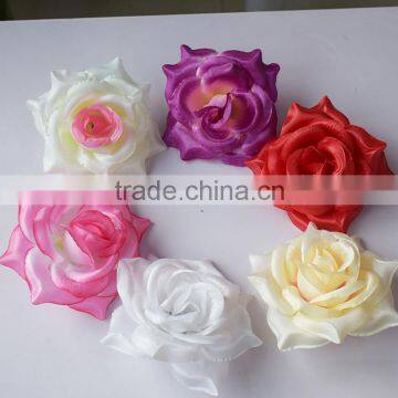 white artificial rose head13cm big open rose heads with curl petals