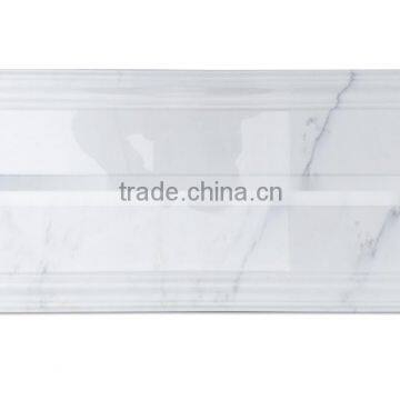 5'' X 12'' oriental white marble flooring baseboard design picture