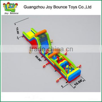 cheap commercial inflatable obstacle course with big slide for sale