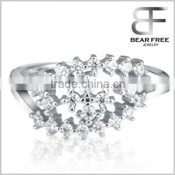 Top quality CZ micropave setting womens wedding princess ring in 925 sterling silver