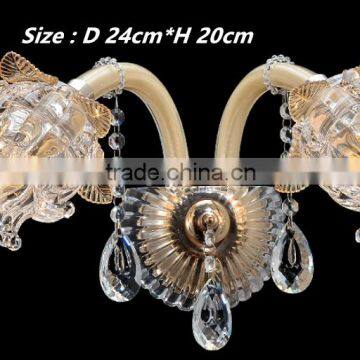 Crystal Living Room Wall Sconces .Crystal wall lamp .K9 crystal wall light with 2 arms