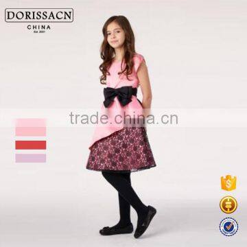 2016 sleeveless contrast color girls casual dresses for 4-12 yrs old with exquisite workmanship 15 yrs girl dresses manufacturer