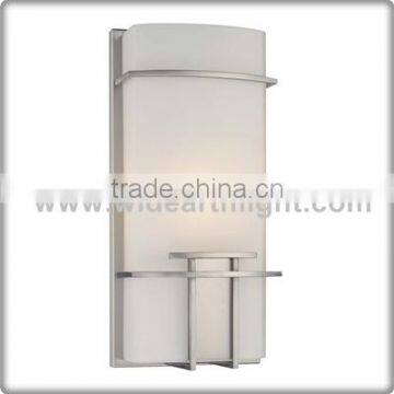 UL&CUL Listed Brushed Nickel Hotel Simple Wall Sconce With Glass Shade W40399