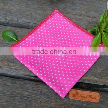 Navy Polka Dot Slant Point CUSTOM POCKET SQUARE Prefolded & Sewn photo-4