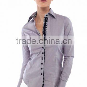 Elegant Grey Business Shirt for Women