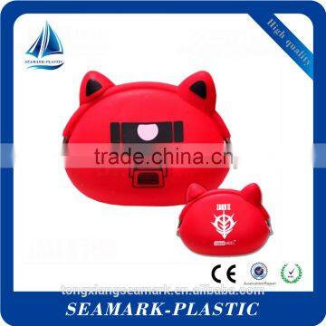 2016 wholesale personalized funny silicone kitty coin purse for girls