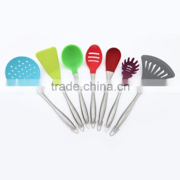 2015 New product stainless steel silicone kitchen utensil set