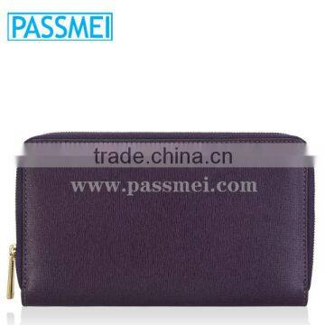 2016 Branded Manufacturer Best Sell Good Quality Full Grain Skin Best Woman Leather Long Wallet With Zipper