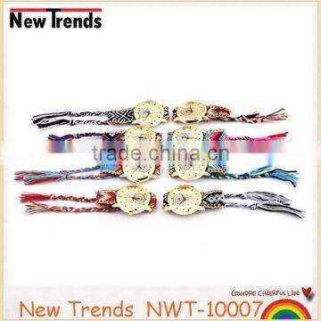 Fashion National Style Handmade Multi Color Woven Braid Women Watches Bracelet Watches