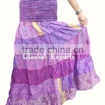 2347 silk skirt Magic Wrap Skirts Vintage 2 layer Indian cotton summer white skirts tube skirt magic skirts tyre skirts