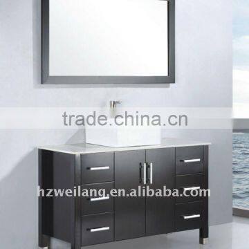 48'' Modern black solid wood floor-mounted bathroom cabinetry(mj-3006)