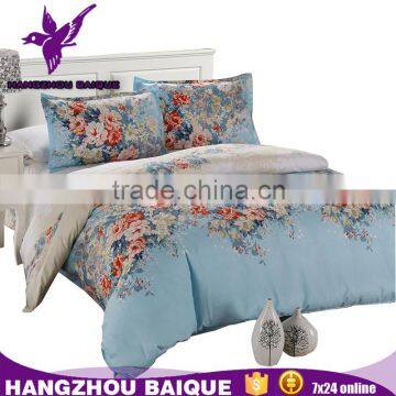 Flower Design 4 Pieces Sets Microfiber Bed Cover