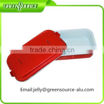 Coated aluminum foil container with lid