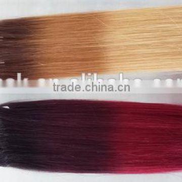 hot sale ombre colorful hair weft made of pure brazilian human hair