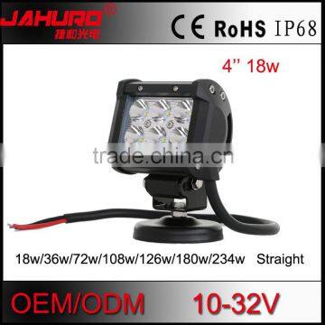 sliding bracket led light bar 18w 4 inch double row off road light bar spot/flood/combo beam for 4x4 side by sides