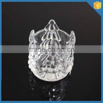 China Crystal Hand Pressed Glass Antique Votive Cup With Christmas Tree Patttern photo-2