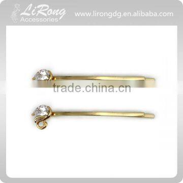 5.5CM Golden Hair Pin with Crystal