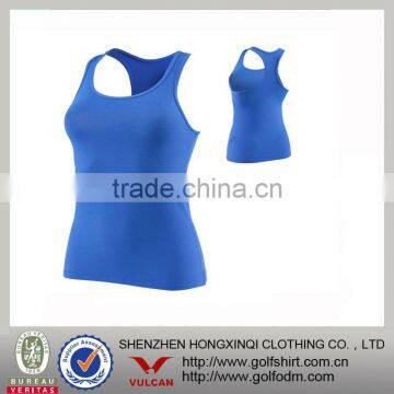 Blue Color Dry Fit Pretty Sexy Women Sport Singlet