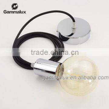 Chrome Ceiling Rose Edison Bulb Iron Lamp Holder Cord Set with Various Different Types of Cable                        
                                                Quality Choice