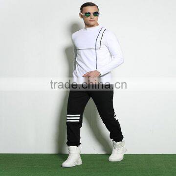 Custom fitness men long sleeve running t shirt gym tights clothes