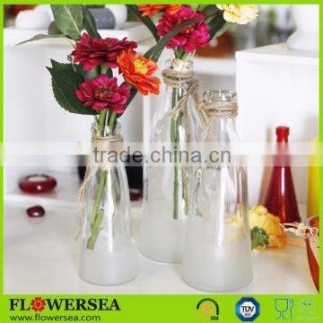 promotion product glass vases with rope and artificial flower