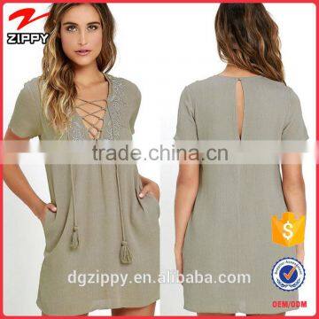Latest Women Dress Designs Fashion Embroidery Dress for Women