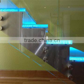 Decorative LED Light Glass Stairs