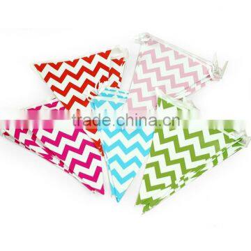 Multi Coloured Chevron ZigZag Pennant Party Flag Banner Bunting Decoration