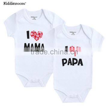 2016 newest style letter I love papa and mama kids designer clothes