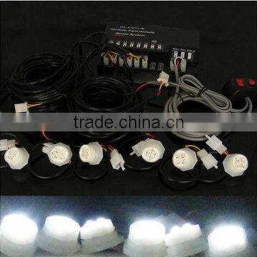 120W, 6 LED Bulbs Hide-A-Way Emergency Hazard Warning Strobe Light Kit (SR-H52012-6LED),White Colors