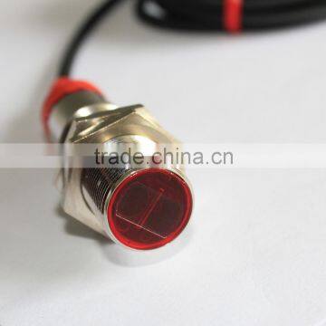 DR18RI-CU10/40 Series M18, 10/40cm Diffuse Cylinder Photo Sensor, Metal Housing With a Protected Tube, PNP/NPN Photo Sensor photo-2