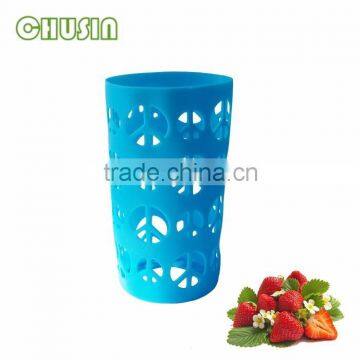 Fashion design silicone drinking cup sleeve, cold drink sleeve, silicone bottle sleeve