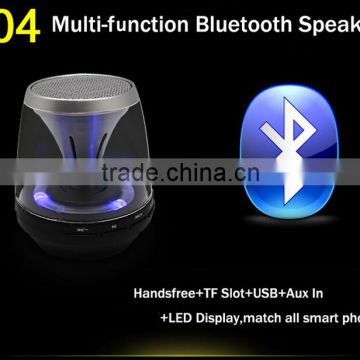 Wireless LED Bluetooth speaker Hi-Fi speaker with TF card aux FM Mic