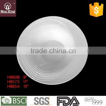 H8628 fine porcelain round microgroove line gresion edge soup plate