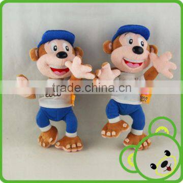 Kelloggs mascot 20cm plush monkey long arms/plush monkey toys/plush monkey