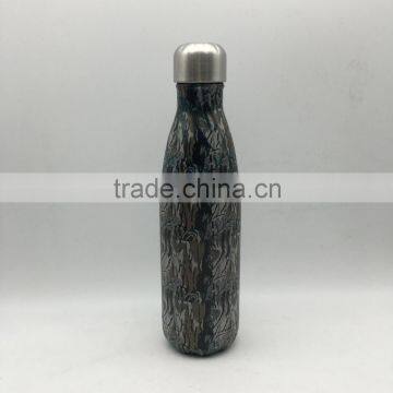 500ml Stainless steel bottle insulated bottle/ vacuum water drinking bottle leaf air transfer