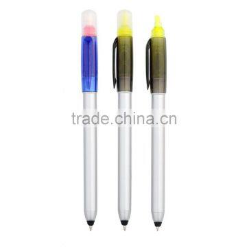 Fashion design twist ball point pen and highlighter pen, double tips pen, promotional multi-function pen