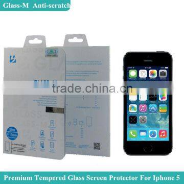 For Iphone 5s Slim 0.15mm Glass-M Tempered Glass Screen Protector Cellphone Protector Retail Packaging