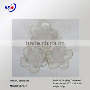 HRX-PC41 TRANSPARENT FLOWER TEALIGHT CANDLE HOLDERS