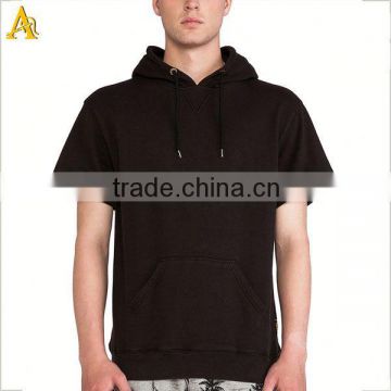 blank pullover hoodie sweatshirts with short sleeve