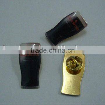 beer cup metal epoxy lapel pins,cheap resin pin badges