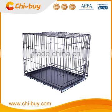 Hot Selling Puppy One Door Folable Pet Cage with Plastic Tray for Dog