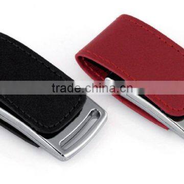 alibaba stock status white/black/brown leather usb memory, PU leather thumb drive, cheap leather usb pen drive